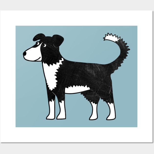 Border Collie Cartoon Dog Art Wall Art by NicSquirrell